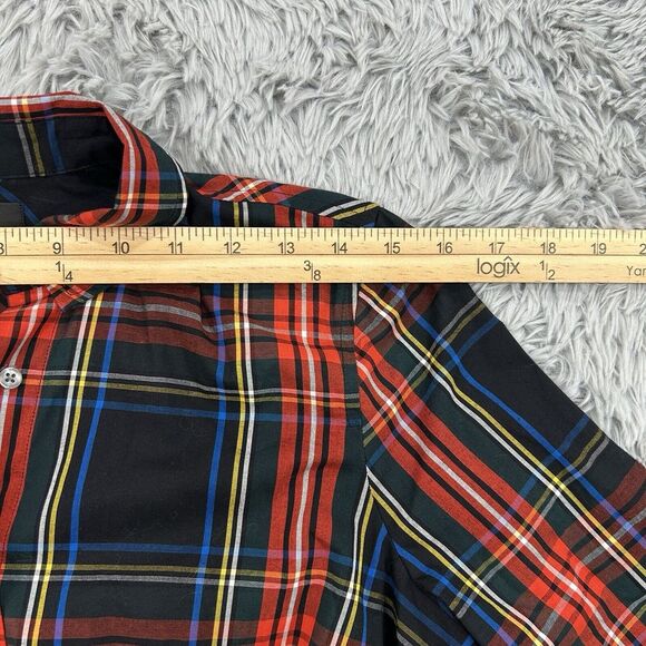 J Crew Top Womens 2 Stewart Tartan Plaid‎ NWT Organic Cotton Poplin Holiday - Picture 3 of 13